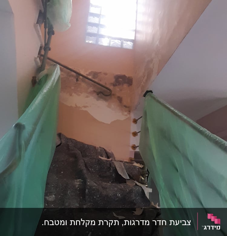 קירות מתקלפים עם כיסוי פלסטיק ירוק